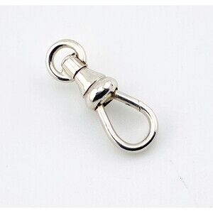 White Gold Filled Swivel Clasp Pendant Pocket Watch Chain Replacement 21MM NOS